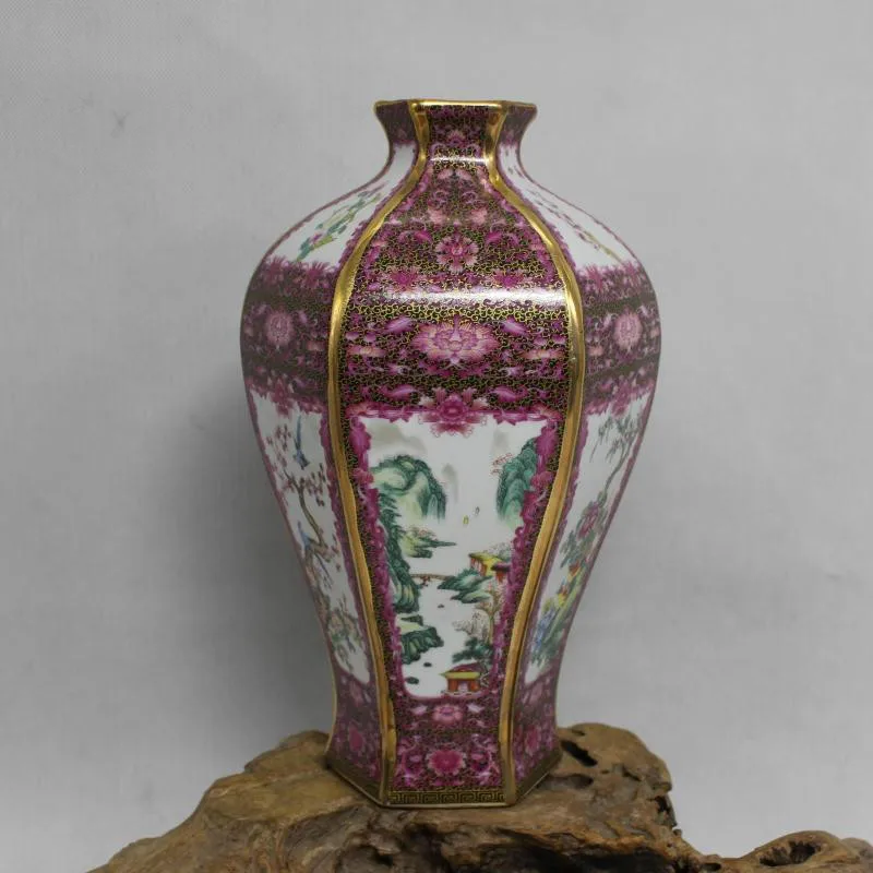 

Jingdezhen Antique Handmade Landscape flower and bird Home Office Decor Classic Chinese Ceramic Vase