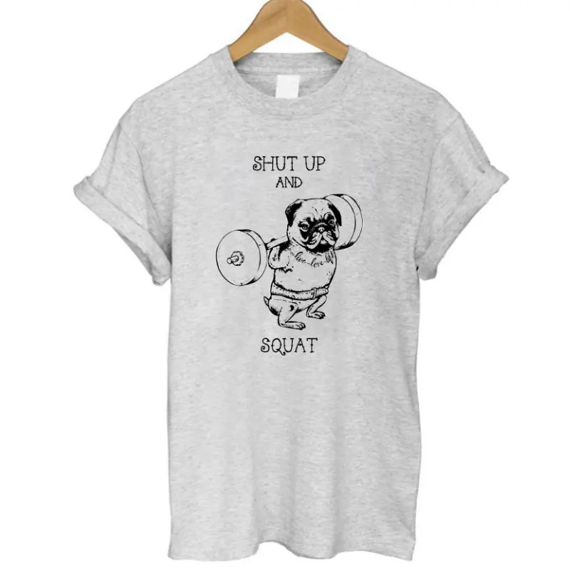 COOLMIND PU0111B 100% cotton women T shirt casual loose design o-neck women cute pug print T-shirt summer Tshirt cute Tee shirt