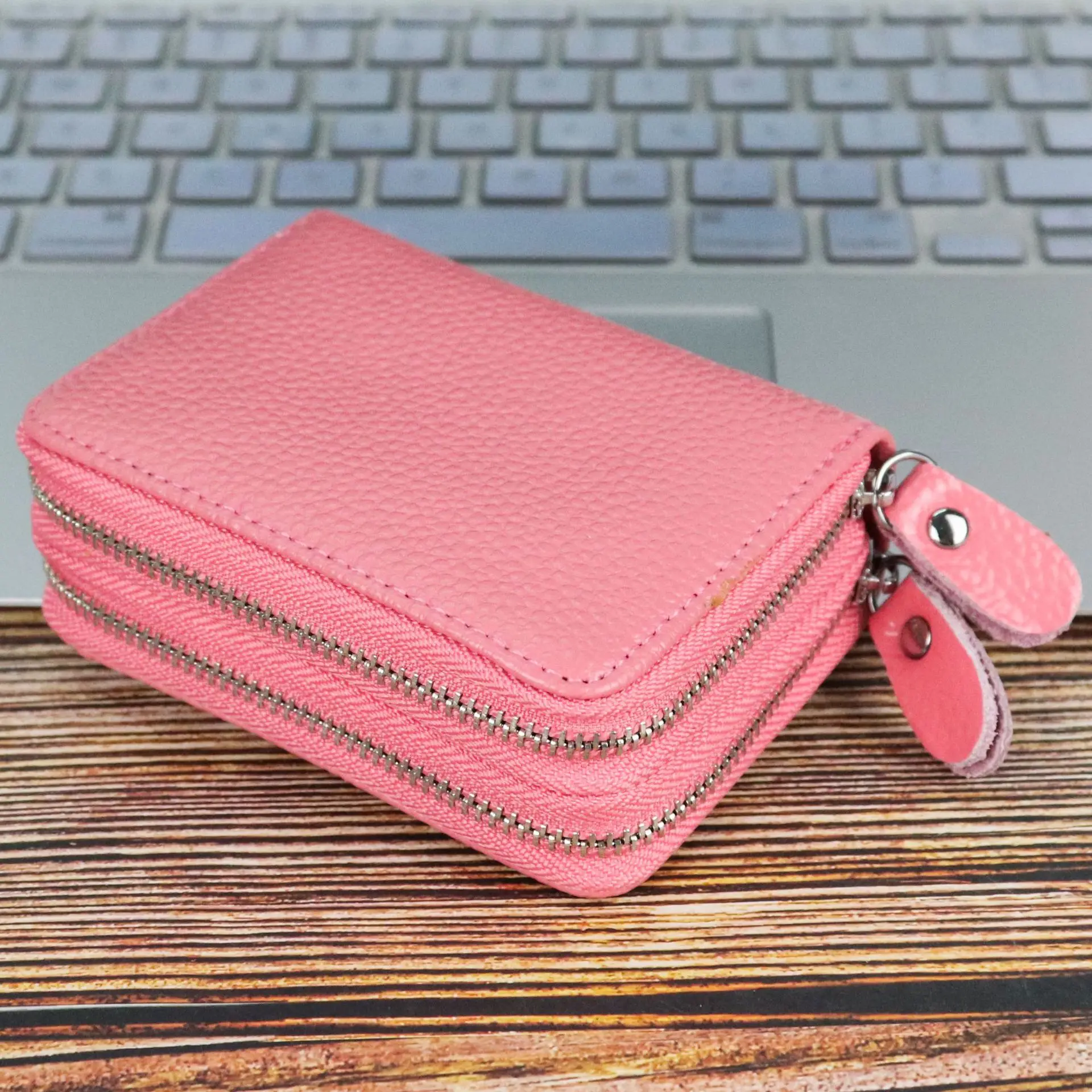 CICICUFF держатель для карт из натуральной кожи с двойной застежкой-молнией, многоместная водительская лицензия, RFID Кошелек для монет, многофункциональная сумка для карт