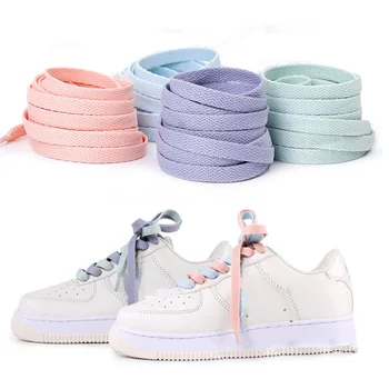 

1Pair Polyester Flat Shoeslaces Wide Canvas Shoe Lace for Sneaker Solid Color Shoe Laces 120/130/140/160cm
