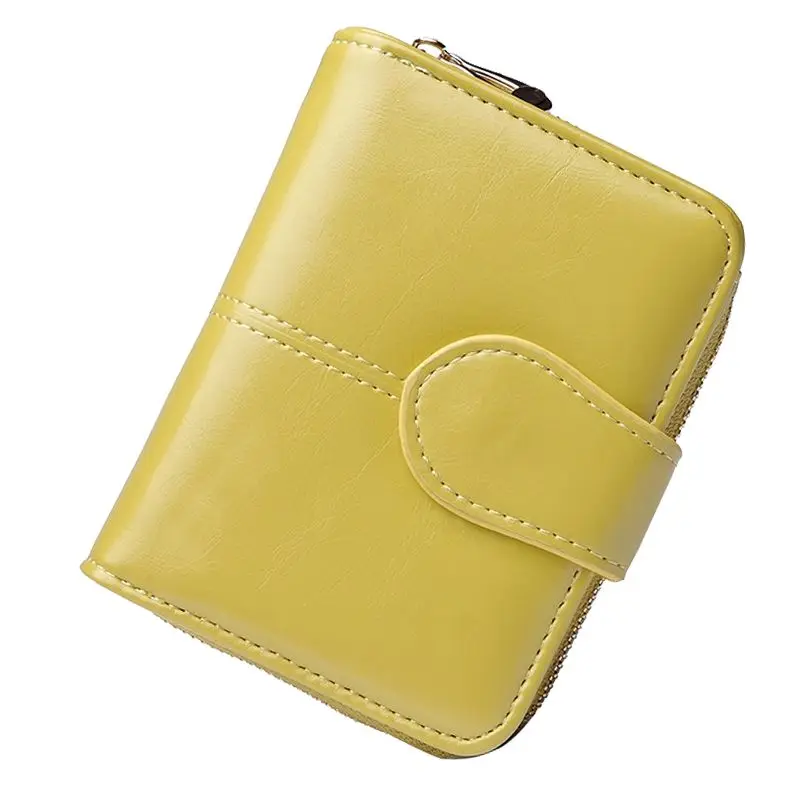 Мини-кошелек женский короткий кошелек обертка для монет клатч сплошной цвет - Цвет: QG