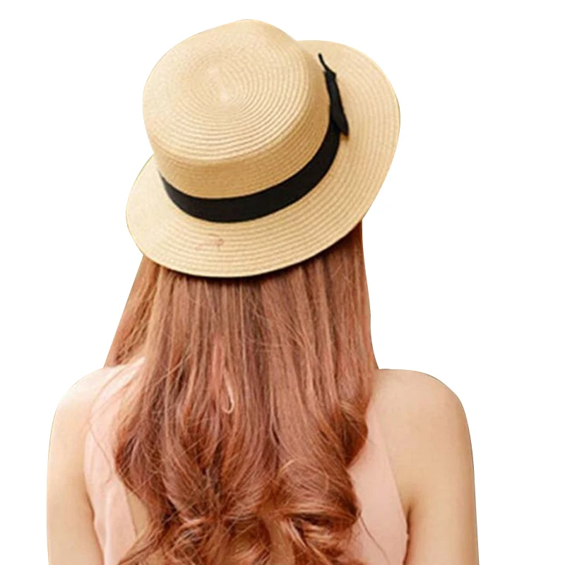 Женская летняя модная повседневная Милая бантик-узел невыгорающий универсальные дышащие шляпа для путешествия пляжная кепка