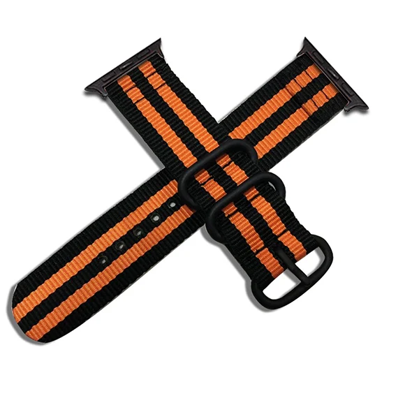 black orange Нейлоновый тканевый ремешок для Apple Watch Band 4 3 армейский зеленый iWatch 4 3 спортивные ремешки полосы 4 3 2 42 44 мм 38 40 мм - Цвет ремешка: black orange