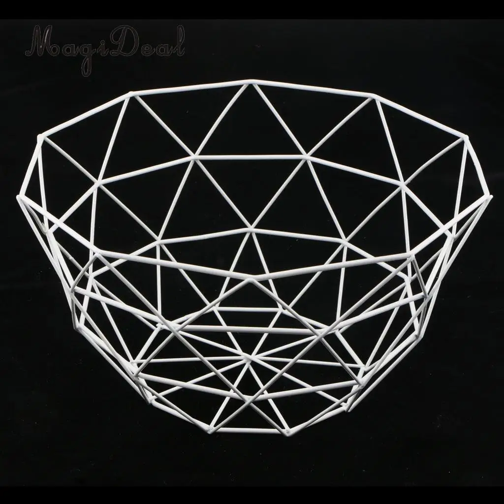 MagiDeal Iron Wire Fruit Basket Bowl Food Serving Basket Candy Biscuit Snack Holder, Apples Orange Bananas Basket