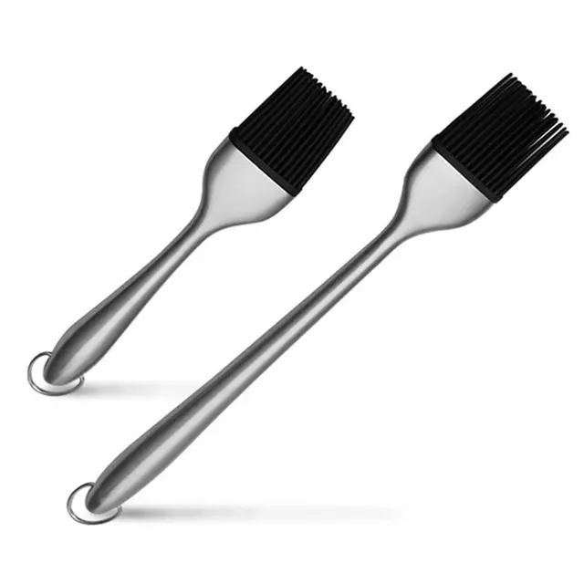 Buy Silicone Basting Brushes Oil Brush with Stainless Steel Long Handle Heat