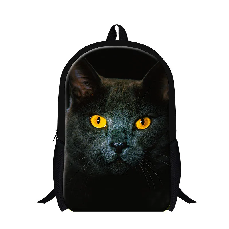 Cat Design High School Backpack Personalized 3D Animal Print Polyester Fashion Casual Backpacks Loptap School Bag 