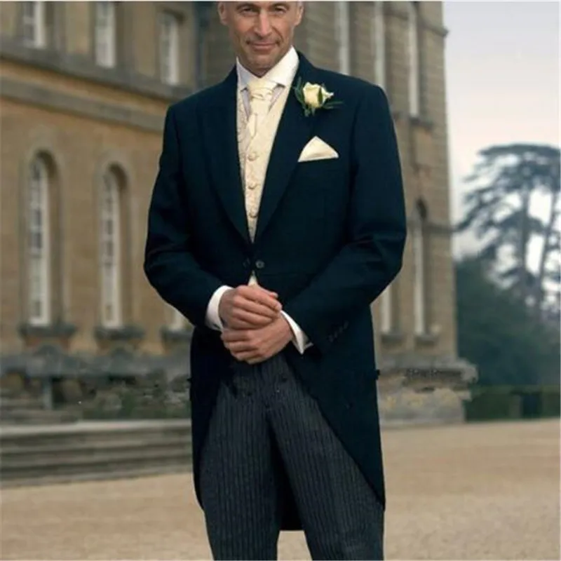 Long Coat Tailed Made Wedding Men Suit 