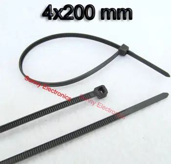 

wholesale 500 Pcs 40 lbs Black 4x200mm - 8" Inch UV Resistant Nylon Cable Zip Wire Tie