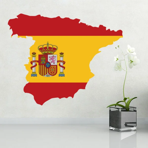 Drapeau carte de Espagne mur vinyle autocollant de la
