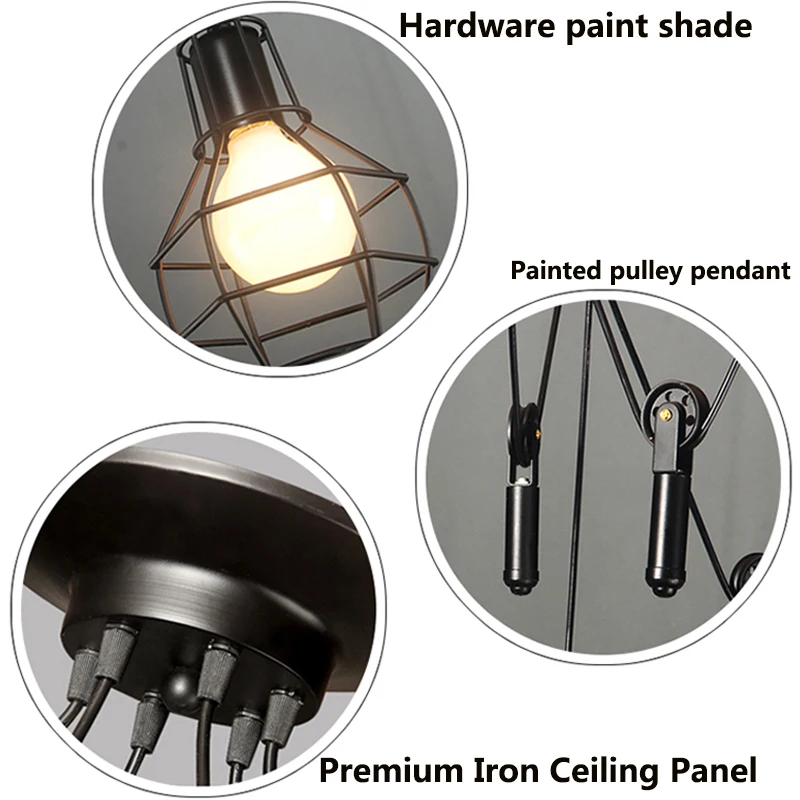 Günstige Vintage Restaurant Kronleuchter Kreative Wohnzimmer E27 Persönlichkeit Kunst Cage Retro Lange Shops Lampen Studio Spinne Kronleuchter