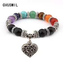 Матовые Ониксовые Бусины Буддийский Религиозный браслет рейки молитва 7 чакра камни лечебные баланс тигровый глаз бусины браслет Pulsera Hombre