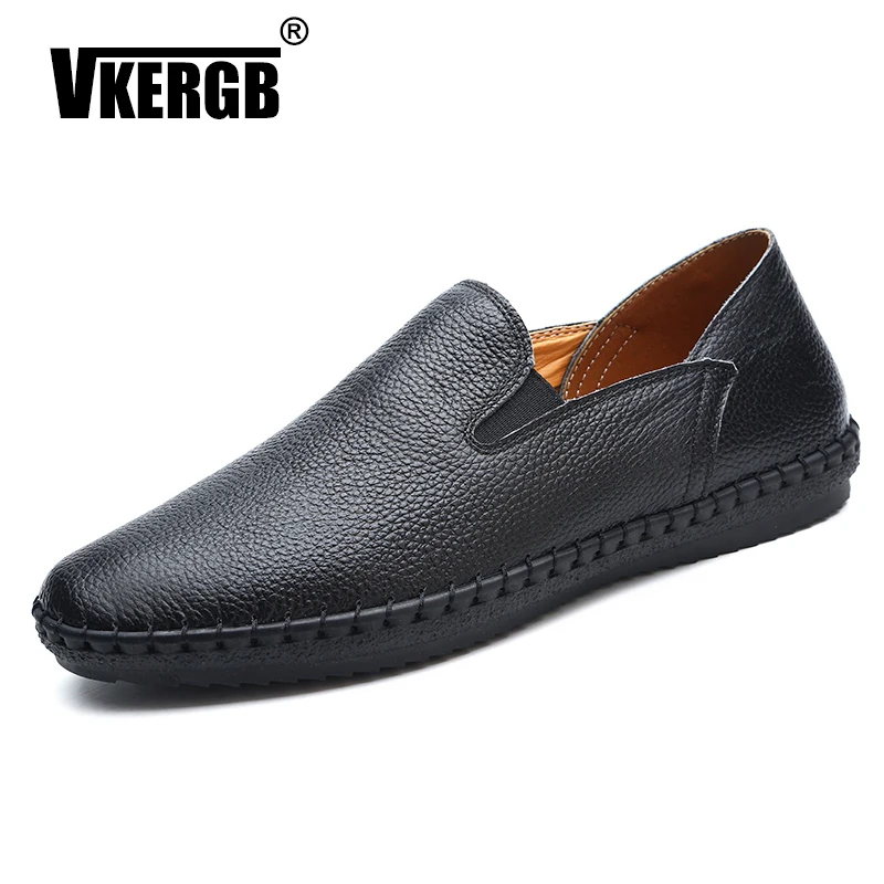 

VKERGB Hollow Out Breathable Slip-On Driving Shoes Summer Genuine Leather Men Casual Shoes Italian Slip on Mens Loafers Moccasin