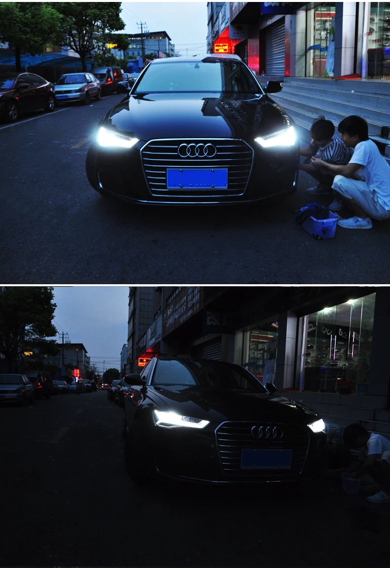 D_YL автомобильный Стайлинг для Audi A6L фары 2012- A6L светодиодный фары DRL Объектив Двойной Луч H7 спрятал bi Xenon объектива