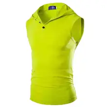 Мода г. лето хип хоп Твердые без рукавов, приталенная фитнес база тренировочный жилет толстовки Бодибилдинг майка для мужчин