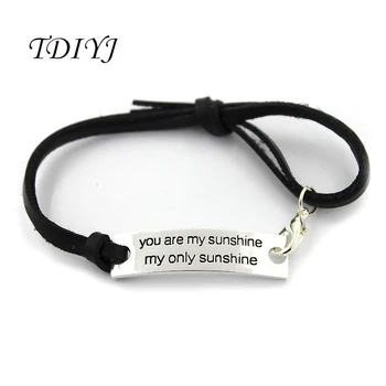 

TDIYJ 20Pcs Inspirational Bracelets 22CM Women Engraved Letter Charms Bracelets Handmade Adjustable Leather Jewelry for Women