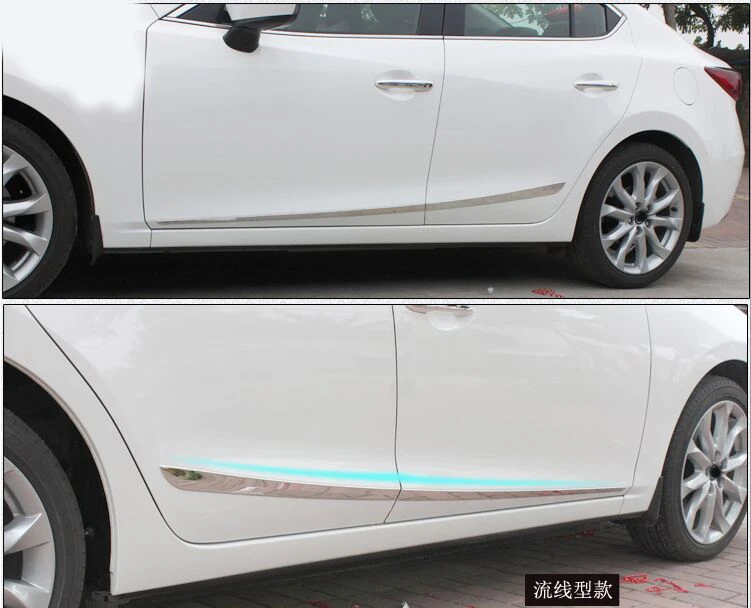 

ACCESSORIES FIT FOR M3 AXELA 2014 2015 2016 CHROME DOOR SIDE LINE LINING GARNISH BODY MOLDING TRIM COVER GUARD STRIPS