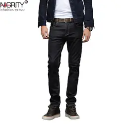 NIGRITY мужские джинсы 2018 Новая мода стрейч Slim Fit джинсы корейские мужские черные джинсы Большие размеры брюки