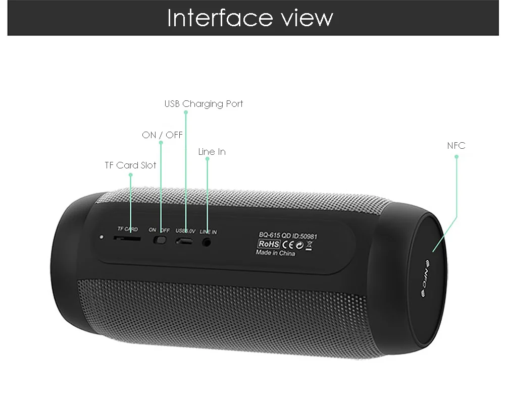 AEC BQ615 Pro Водонепроницаемый портативный Bluetooth динамик NFC BQ-615 pro беспроводной Мини Бас-колонки мигающие огни микро FM радио