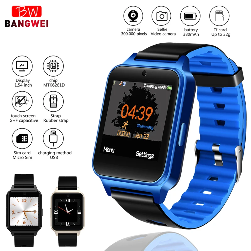 

BANGWEI Smart Watch Men Women Digital Electronic Watch Stainless Steel Sport Waterproof Watch Support SIM TF for Android phones