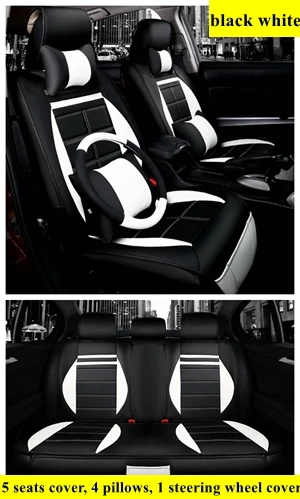 Кожаный чехол для автомобильного сиденья dodge Avenger Caliber challenger зарядное устройство dart durango - Название цвета: White with Pillows