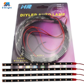 

4PCS 30CM Auto LED Strip Lights Flexible 5050 12 LED For Car Boat 12V IP65 Waterproof Decorate Day Light White Pink Yellow Blue