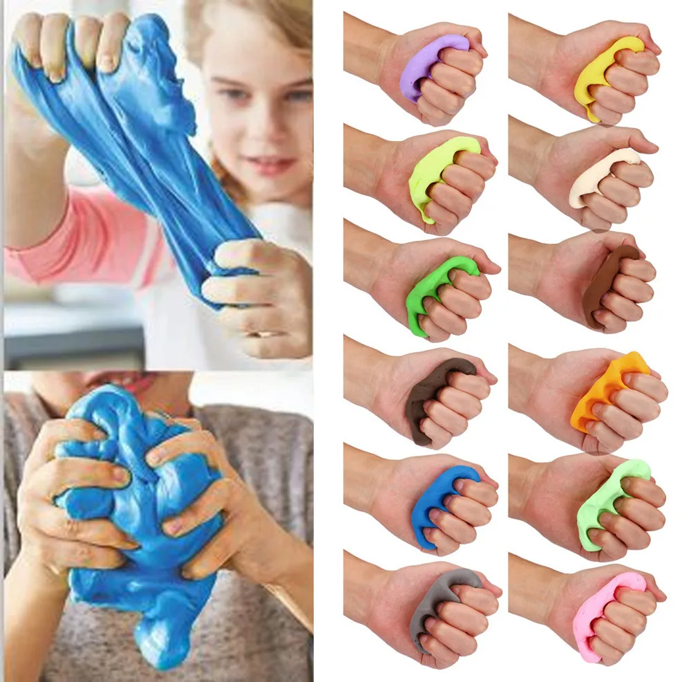 

11 Colors Squish Slime Fluffy Foam Scented Plasticine Slimes Stress Relief Sludge Kid Non-toxic Crystal Mud Clay Soft Toy FE05d