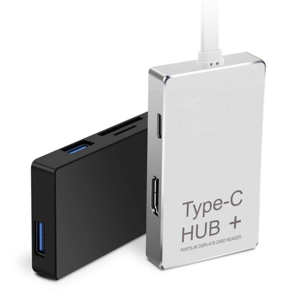 10 개당 6 포트 USB 3.1 c형-4K HDMI 어댑터 + SD/마이크로 SD 카드 리더 + 맥북용 USB 3.0 c형 충전 허브 어댑터