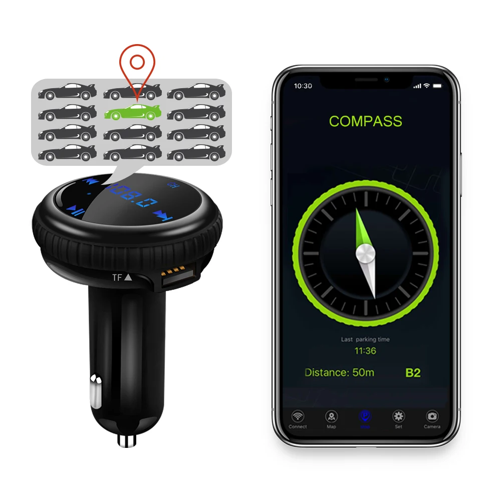ONEVER автомобиля mp3 fm передатчик приложение GPS Finder Locator Bluetooth гарнитура для АВТО