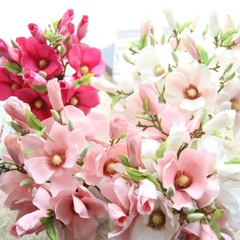

wedding decoration silk flowers 37cm orchid Magnolia artificial flowers for home decoration christmas birthday party supplies