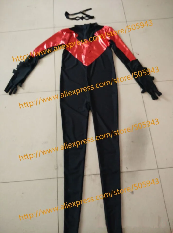 Free Shipping DHL Adult DC Comics Black And Red Nightwing Superhero Costume Halloween Party Costume SH1436 (3)