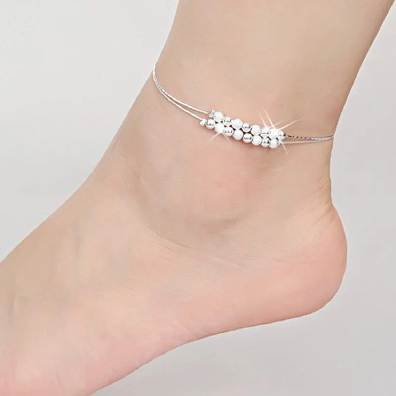 Buy Silver Plated Anklets For Women Ankle Bracelet Foot Jewelry Barefoot