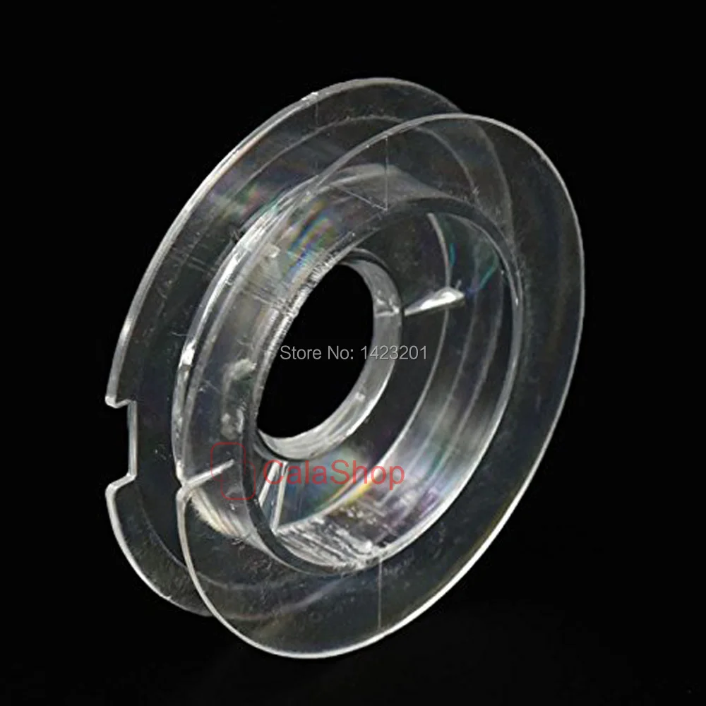 

10 Pcs / Lot 70mmx10mm Empty Bobbin Round Hard Plastic Wire Spools Ends for ribbon Sewing Clear