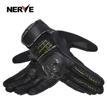 

2019 new NERVE Motorcycle Carbon fiber shell Gloves Motorbike motorbike Touch screen Breathable leather gloves S M L XL 2XL