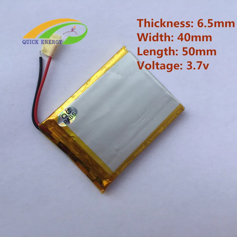3.7 В thium полимерный аккумулятор 654050 MP4 MP5 GPS мобильного DVD 1500 МАЧ | Электроника