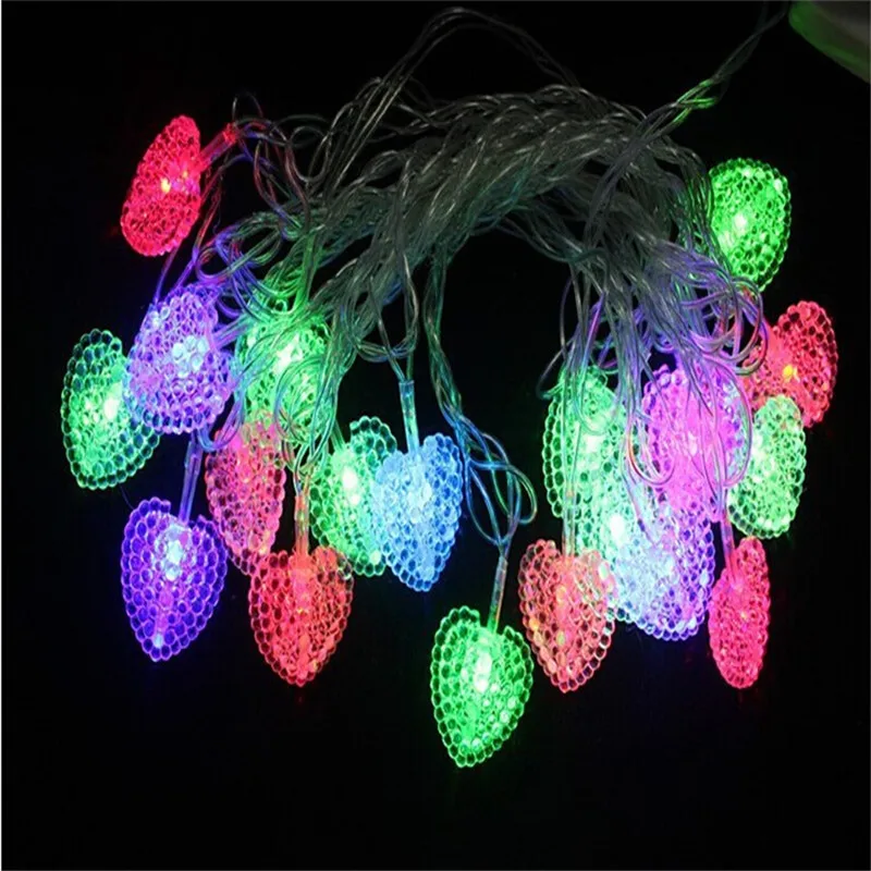 

Multicolors Outdoor Decoration Indoor 4m 20p heart love Curtain Icicle Led String Lights for New Year Garden Party