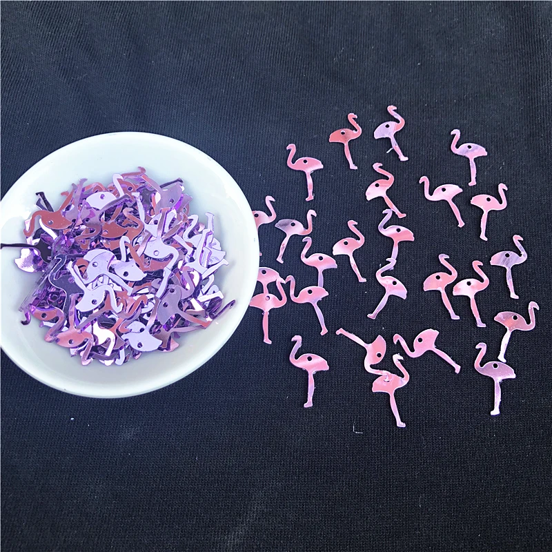 

15g/Pack 400Pcs 11*20mm Lila Color Flamingo Bird Shape Sequins Paillettes Sewing Craft, Women Garments Kids DIY Accessories