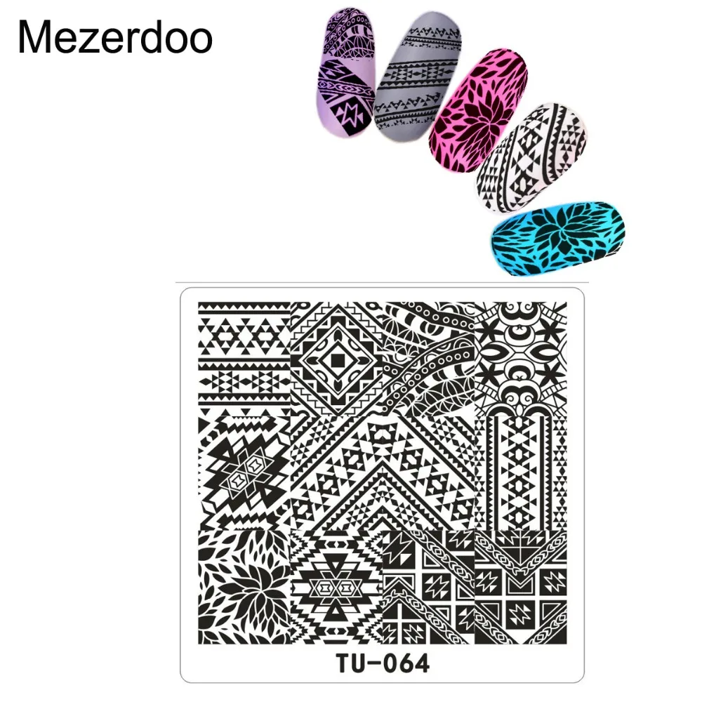Штамп Mezerdoo с иллюзионным рисунком для дизайна ногтей штамп сделай сам маникюрный