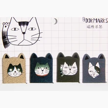 8 шт./компл. двухсторонняя Закладка на магните холодная кошка кошки модные Закладки Лазерная Закладка милые кошачьи уши