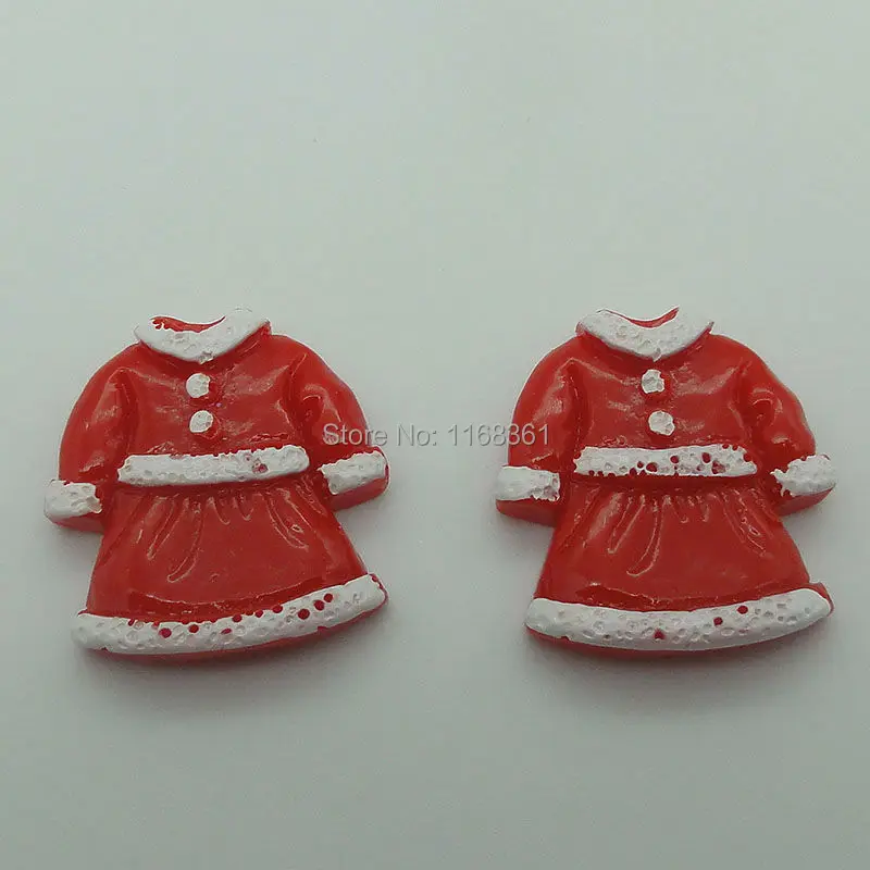 1pcs/lot resin flatback red skirt 26mm Cabochons Scrapbooking Hair Bow Center DIY Christmas decration C108-1