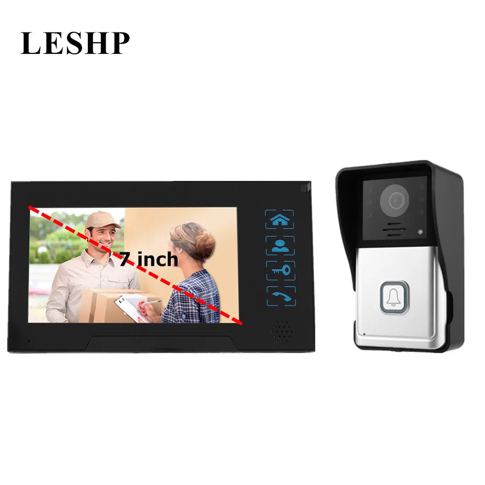 

Video Door Phone System 7 Inch Color TFT Visual Intercom Doorbell Indoor Monitor Outdoor Infrared Camera Video Intercom