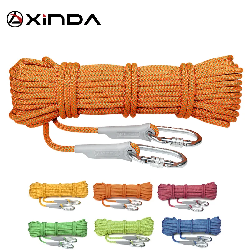 Goedkoop XINDA 10 m Professionele Klimmen Touw 10.5mm Diameter 5500lbs Hoge Sterkte Downhill Survival Veiligheid Klimmen