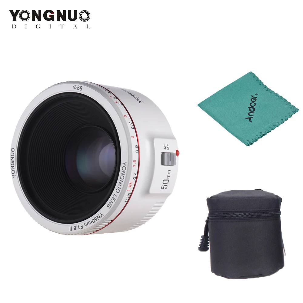 Объектив YONGNUO YN50mm F1.8 II стандартный объектив с большой апертурой и автофокусом 0,35 объектив с самым близким фокусным расстоянием для Canon EOS 70D 5D2