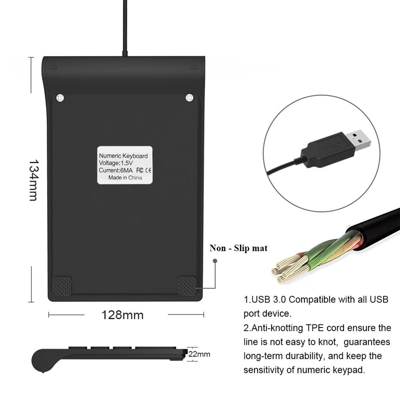 [AVATTO] маленький размер 2,4 ГГц USB беспроводная цифровая клавиатура Мини Numpad 18 клавиш цифровая клавиатура для Теллера ноутбук планшеты