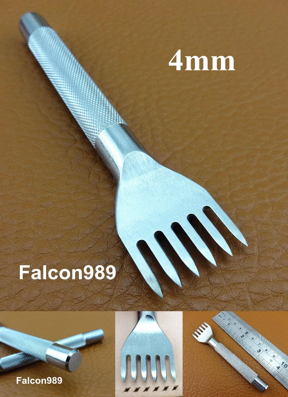 1pc 4mm 6 Prongs Leather Craft Sewing Stitching Diamond Lacing Chisel Pricking Iron Punch Tool Carving Stamping Knife Cutter Awl | Дом и сад