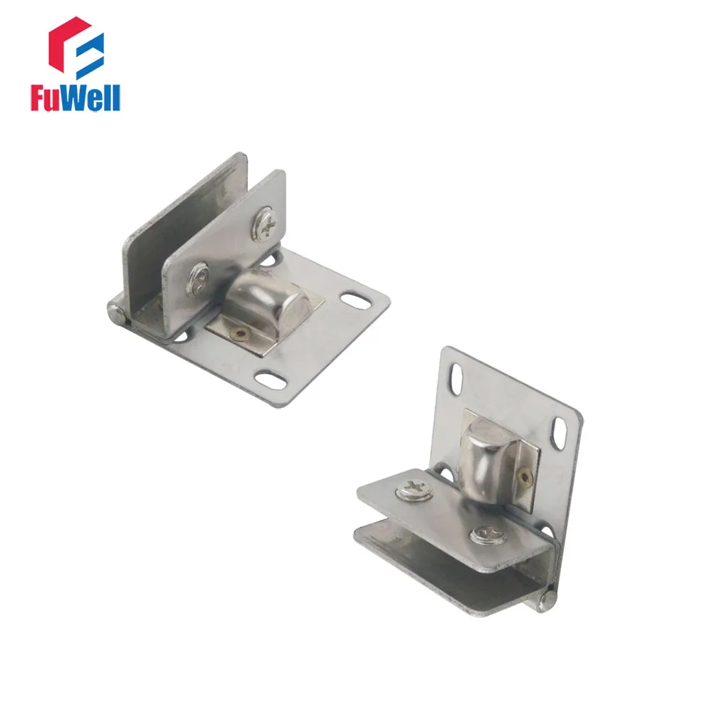 2pcs Glass Door Hinge Pivot Clip Clamp Stainless Steel Wall To Glass Shower Hinge Fit 5