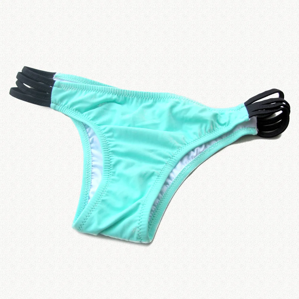 Женский купальник Европейское американское Бикини Низ яркий цвет четыре ленты штаны для ванной плавки оптом
