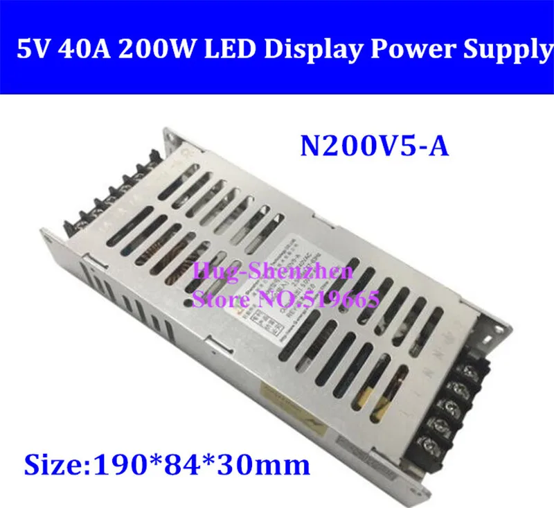 Высокое качество N200V5 A тонкий 5V 40A 200W светодиодный дисплей источник питания 200 240V AC