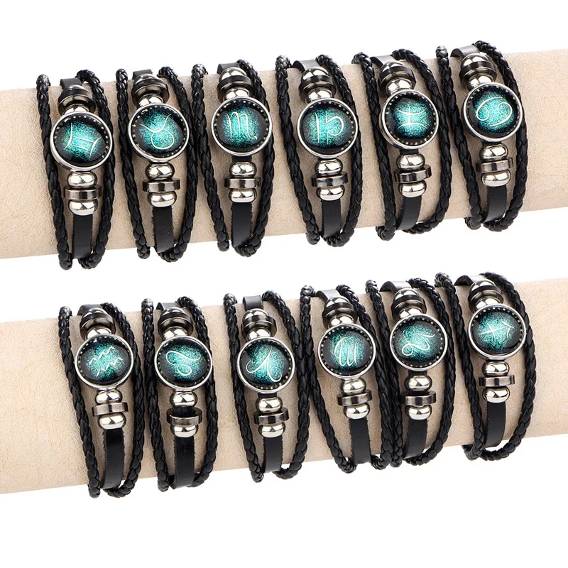 Daisies-Aries-Taurus-Sagittarius-Aquarius-Scorpio-Libra-Capricorn-12-Constellation-Bracelet-Men-Women-Braided-Leather-Bracelets (3)