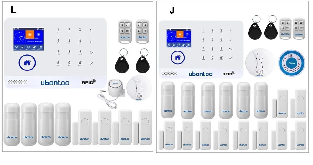 UBONTOO EN RU ES PL DE FR он переключаемый беспроводной домашней безопасности wifi GSM GPRS Сигнализация приложение пульт дистанционного управления RFID Arm/Disarm