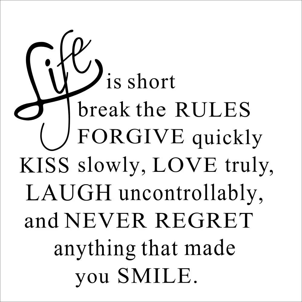 life is short English quotes wall stickers adesivo de parede life is short English quotes wall stickers adesivo de parede removable vinyl arts wall decals bedroom decor in Wall Stickers from Home & Garden on
